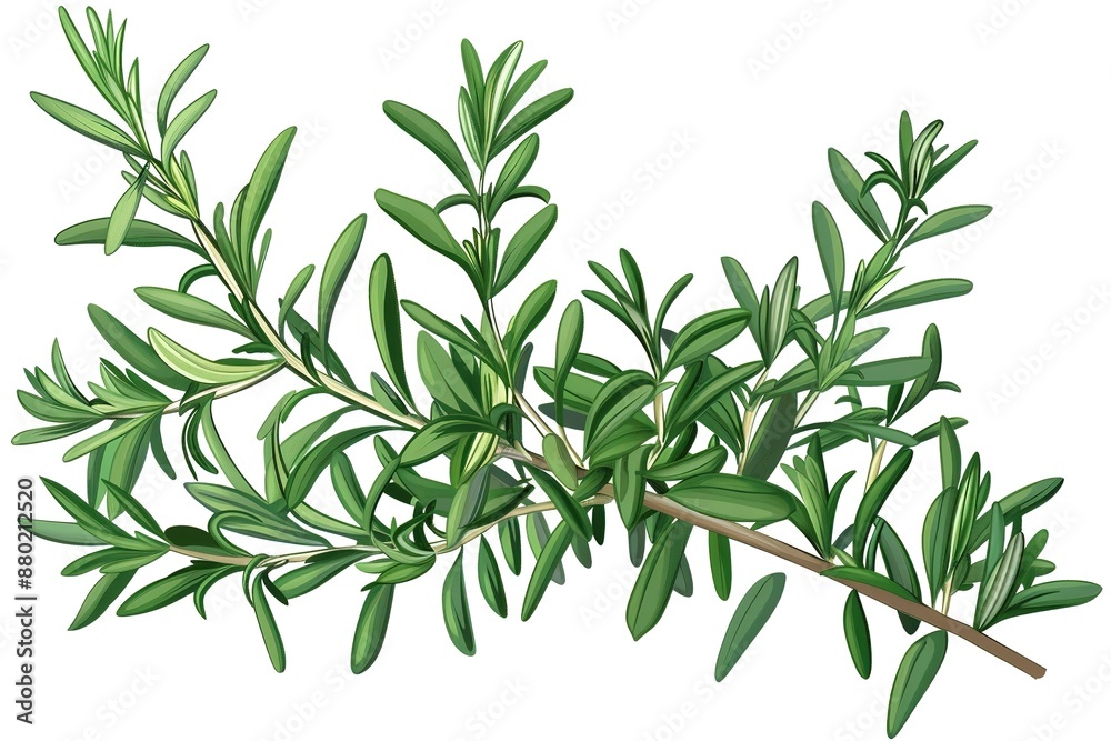 Fototapeta premium fresh sweet marigold twigs isolated on white background, top view