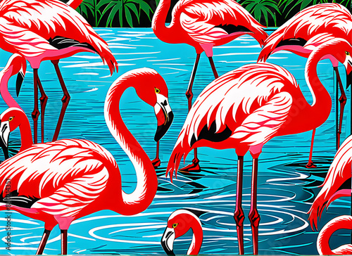flamingos generative ai