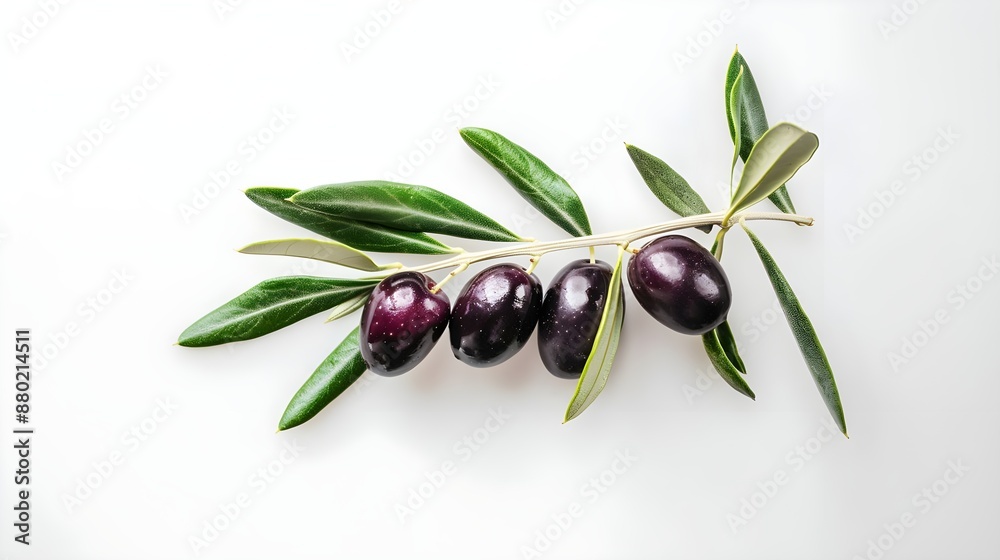 Olives and laurels isolated on a white background Olives and laurels isolated on a white background