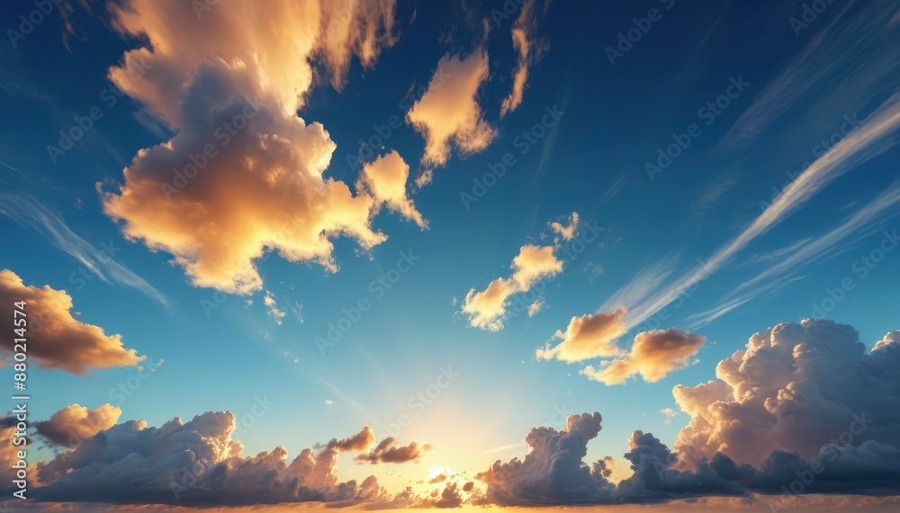 Naklejka premium Golden Sunset Clouds.
