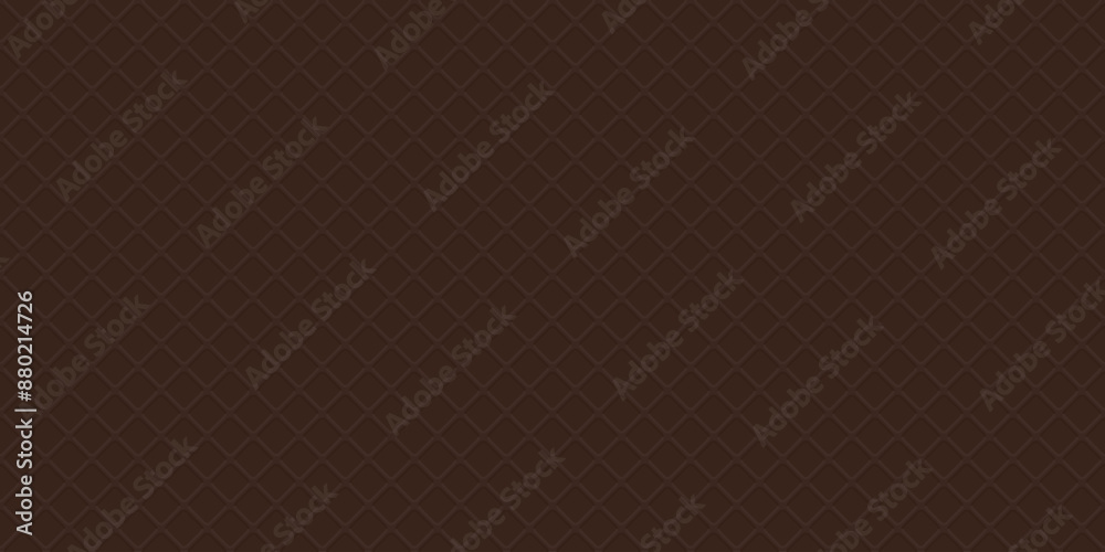 Fototapeta premium Chocolate wafer 3D seamless pattern graphic illustration. Ice cream cone texture brown color background.