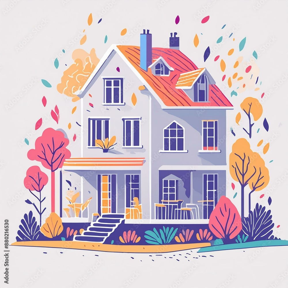 Obraz premium illustration of houses