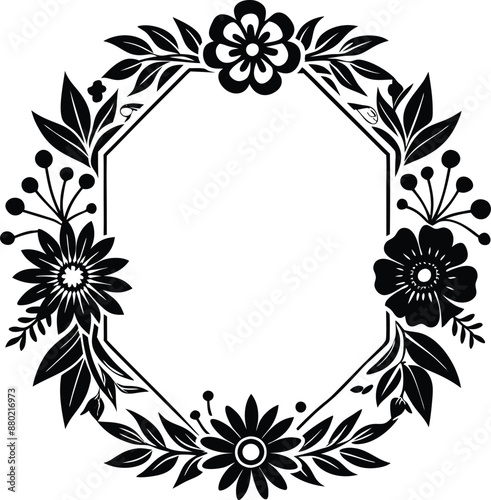  wedding invitation template Floral border and frame. floral, wedding, invitation, card, decoration, frame, flower, elegant © Rony