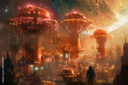 An alien city in space