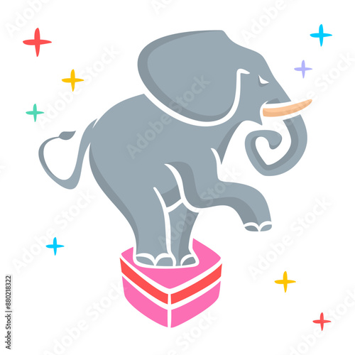 Trained elephant