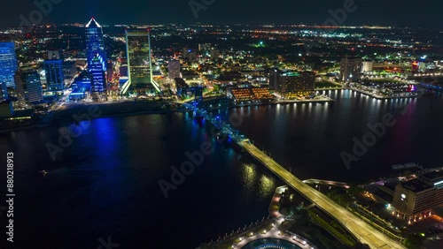 Wallpaper Mural Jacksonville aerial Hyperlapse  at night Torontodigital.ca