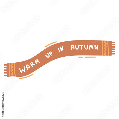 Warm up in autumn handwritten lettering phrase