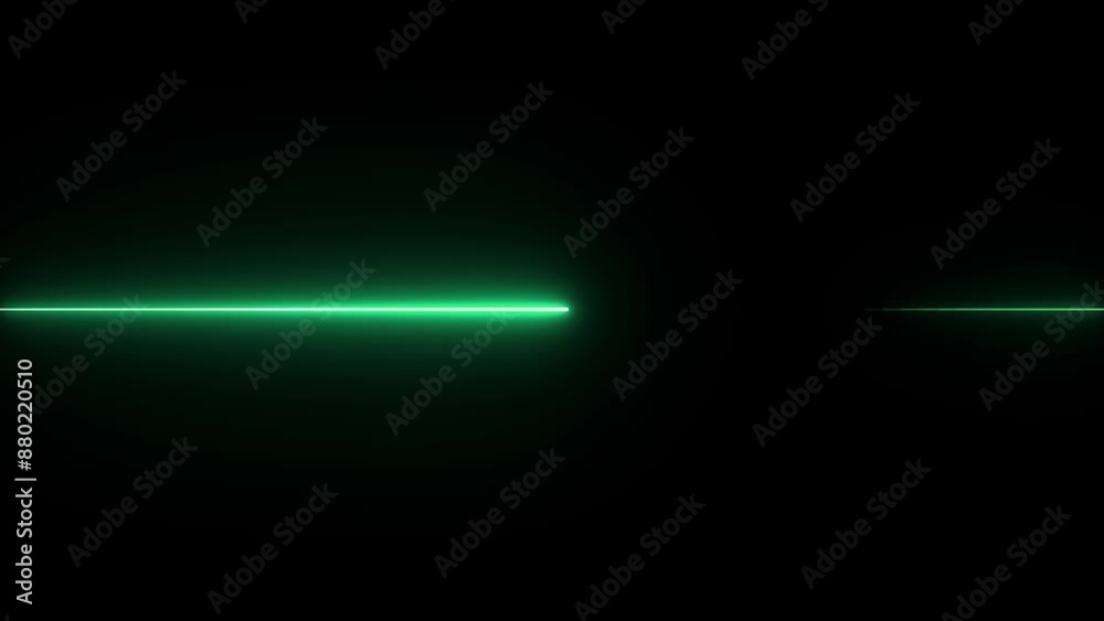 Horizontal neon line animation moving from right to left on black screen. Glowing neon line. and black background. Horizontal neon line animation moving from right to left on black screen. Glowing neon line. and black background.