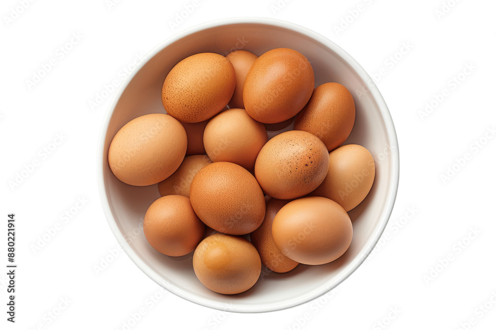 Brown egg in bowl isolated on transparent background Brown egg in bowl isolated on transparent background