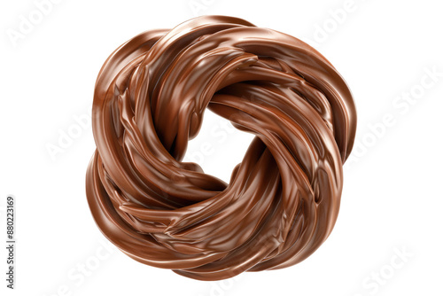 Chocolate torsade twist isolated on transparent background