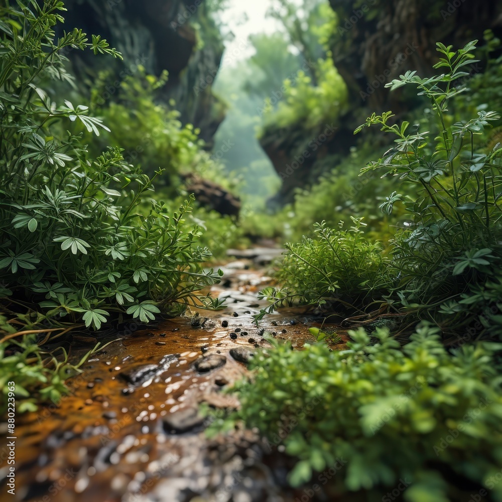 Obraz premium Lush Green Stream.