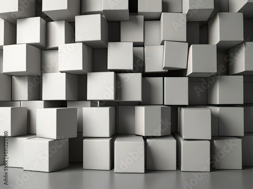 Random shifted white cube boxes block background wallp