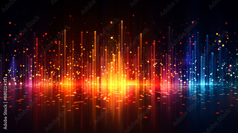 Fototapeta premium background digital equalizer for music full color