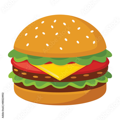 Illustration of Hamburger Food Isolated