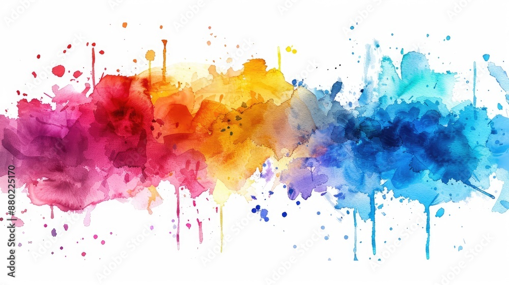 Fototapeta premium Abstract watercolor splashes in colorfull, perfect for artistic topics.