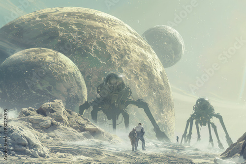 Alien creatures on a habitable moon