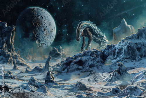 Alien creatures on a habitable moon
