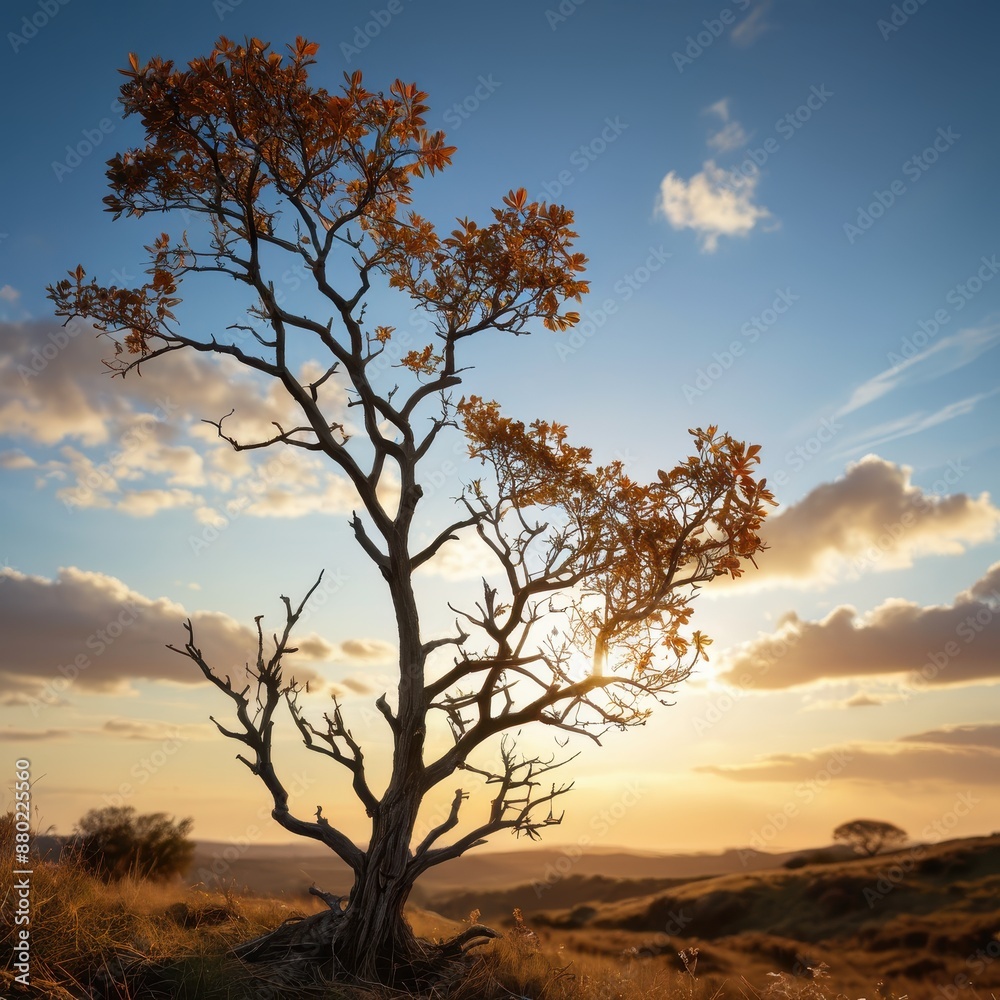 Silhouette of a tree at sunset. Silhouette of a tree at sunset.