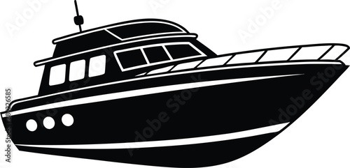 Yacht motor boat nautical silhouette vector collection



