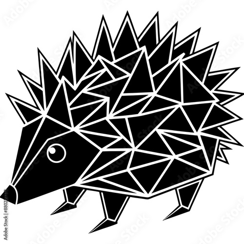 geometric hedgehog with sharp quills (1) Vector Design and illustration