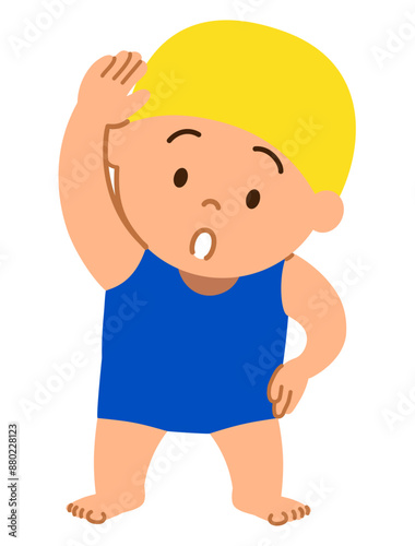 準備運動する女の子