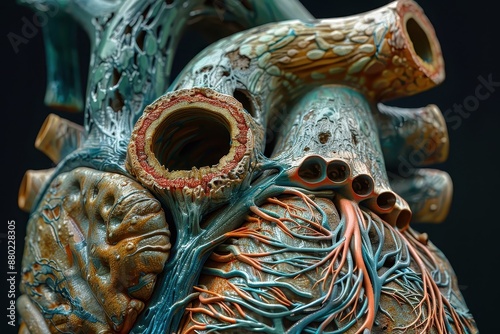 A detailed cross-section of a human heart. photo