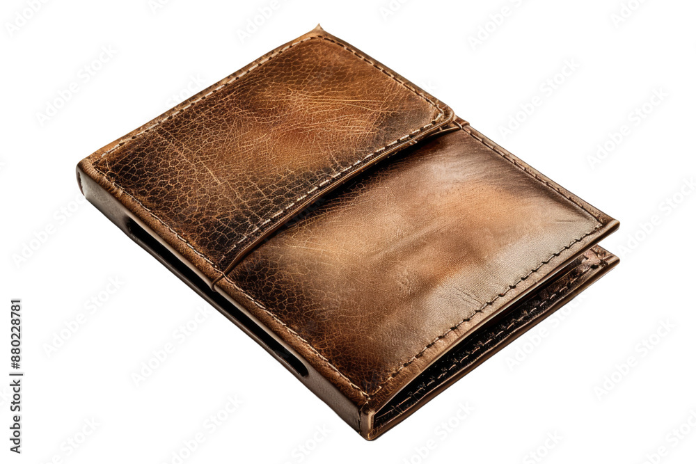Man leather open wallet isolated on transparent background Man leather open wallet isolated on transparent background