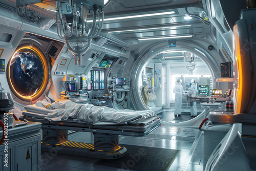 A futuristic space hospital