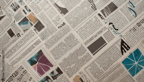 background made of torn newspapers 