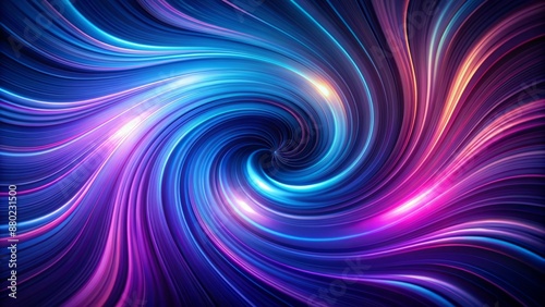 Vibrant swirly motion graphics animation with purple and blue gradient effect against a mesmerizing abstract dark blue background design.