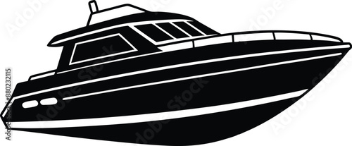 Yacht motor boat nautical silhouette vector collection



