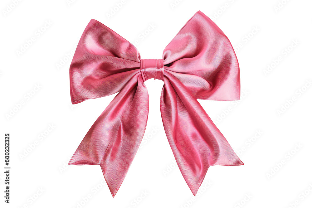 Pink bow isolated on transparent background