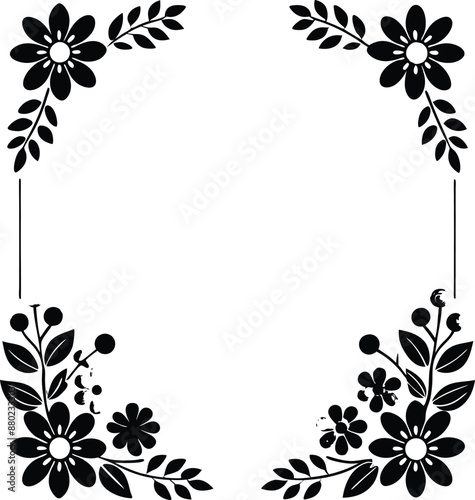  wedding invitation template Floral border and frame. floral, wedding, invitation, card, decoration, frame, flower, elegant