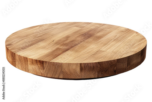 Round wooden podium isolated on transparent background