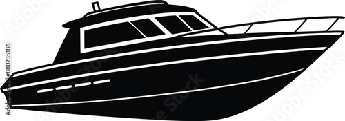 Yacht motor boat nautical silhouette vector collection



