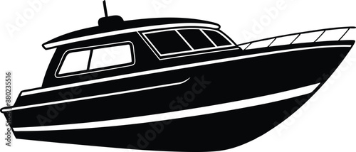 Yacht motor boat nautical silhouette vector collection



