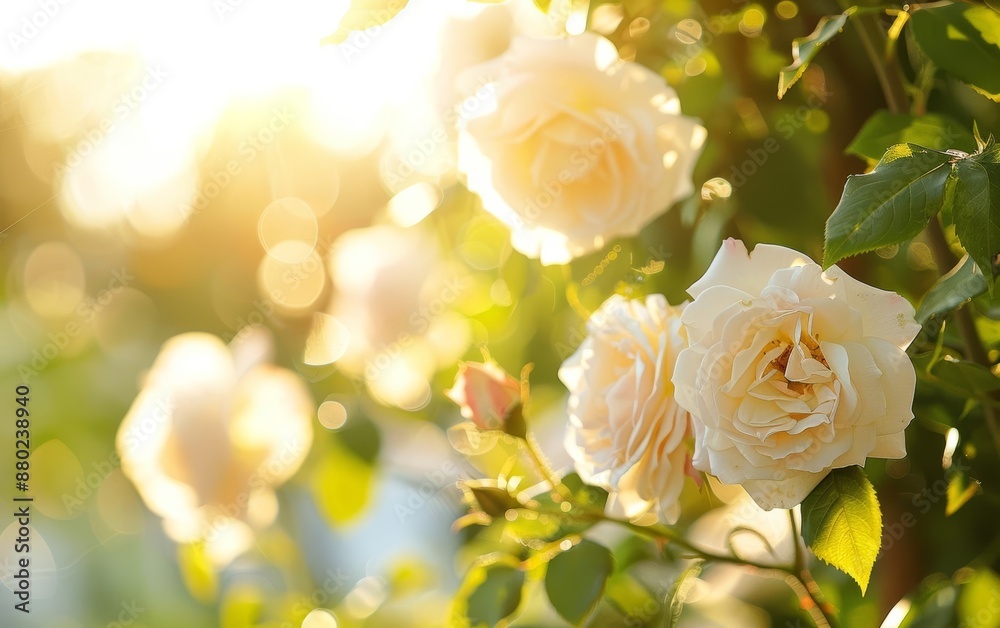 Detailed photo of a serene garden with blooming roses, symbolizing beauty and tranquility, Peace, Rose garden Detailed photo of a serene garden with blooming roses, symbolizing beauty and tranquility, Peace, Rose garden