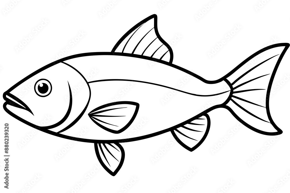 Fish icon silhouette vector line art illustration Fish icon silhouette vector line art illustration