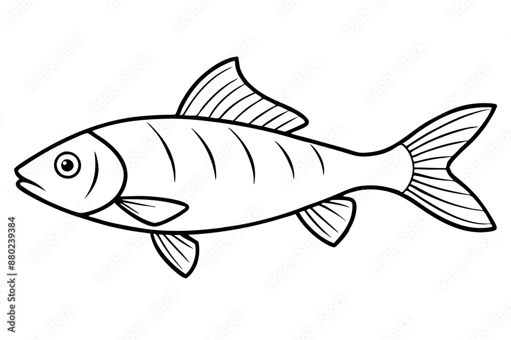 Fish icon silhouette vector line art illustration Fish icon silhouette vector line art illustration