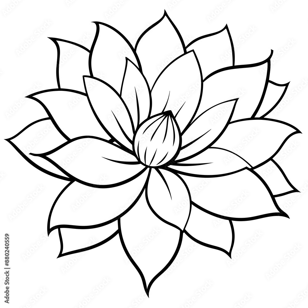 A flower silhouette vector line art illustration A flower silhouette vector line art illustration
