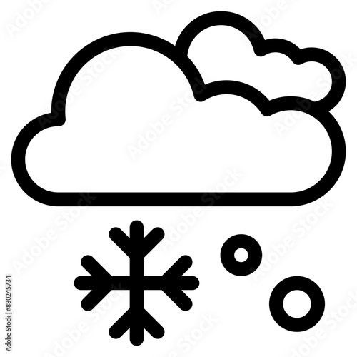 weather, cloud, snow fall, winter, snow flake Icon