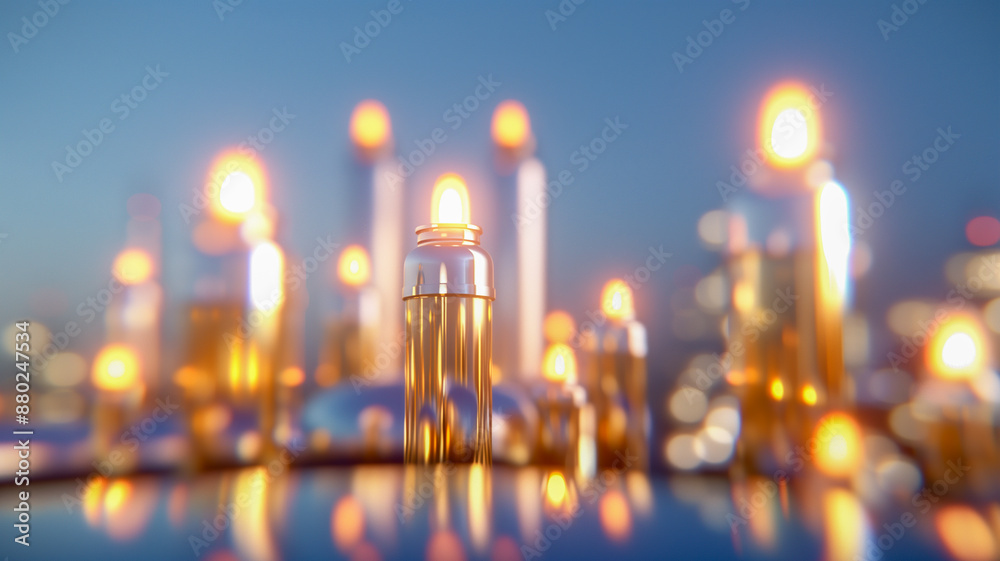 A collection of golden candles glowing brightly with a soft bokeh effect, set against a dusky blue sky.
A collection of golden candles glowing brightly with a soft bokeh effect, set against a dusky blue sky.