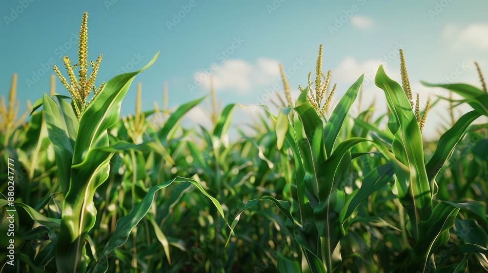 The cornfield in sunlight The cornfield in sunlight