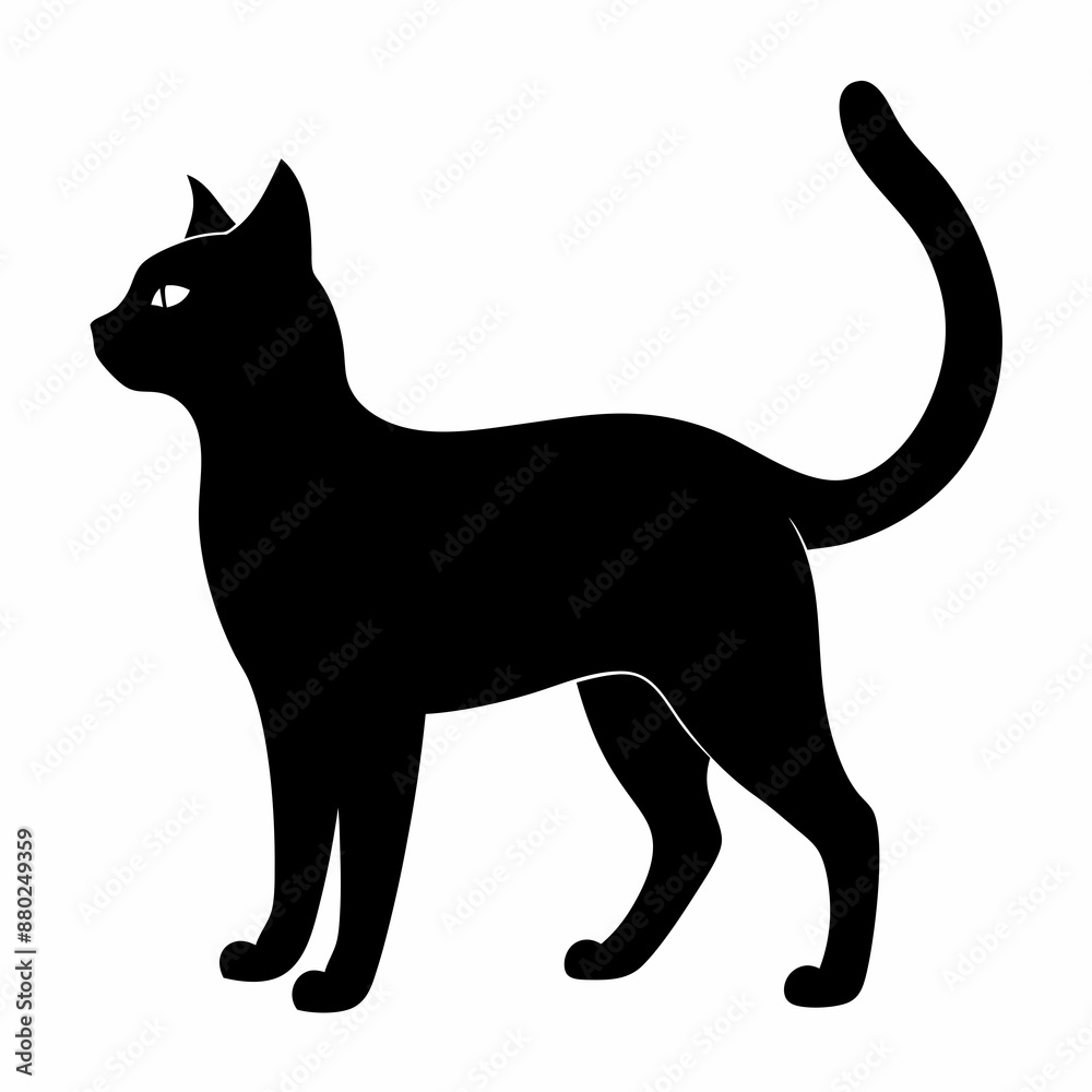 Black cat vector illustration, cat vector art, halloween black cat silhouette, black cat cartoon vector art Black cat vector illustration, cat vector art, halloween black cat silhouette, black cat cartoon vector art