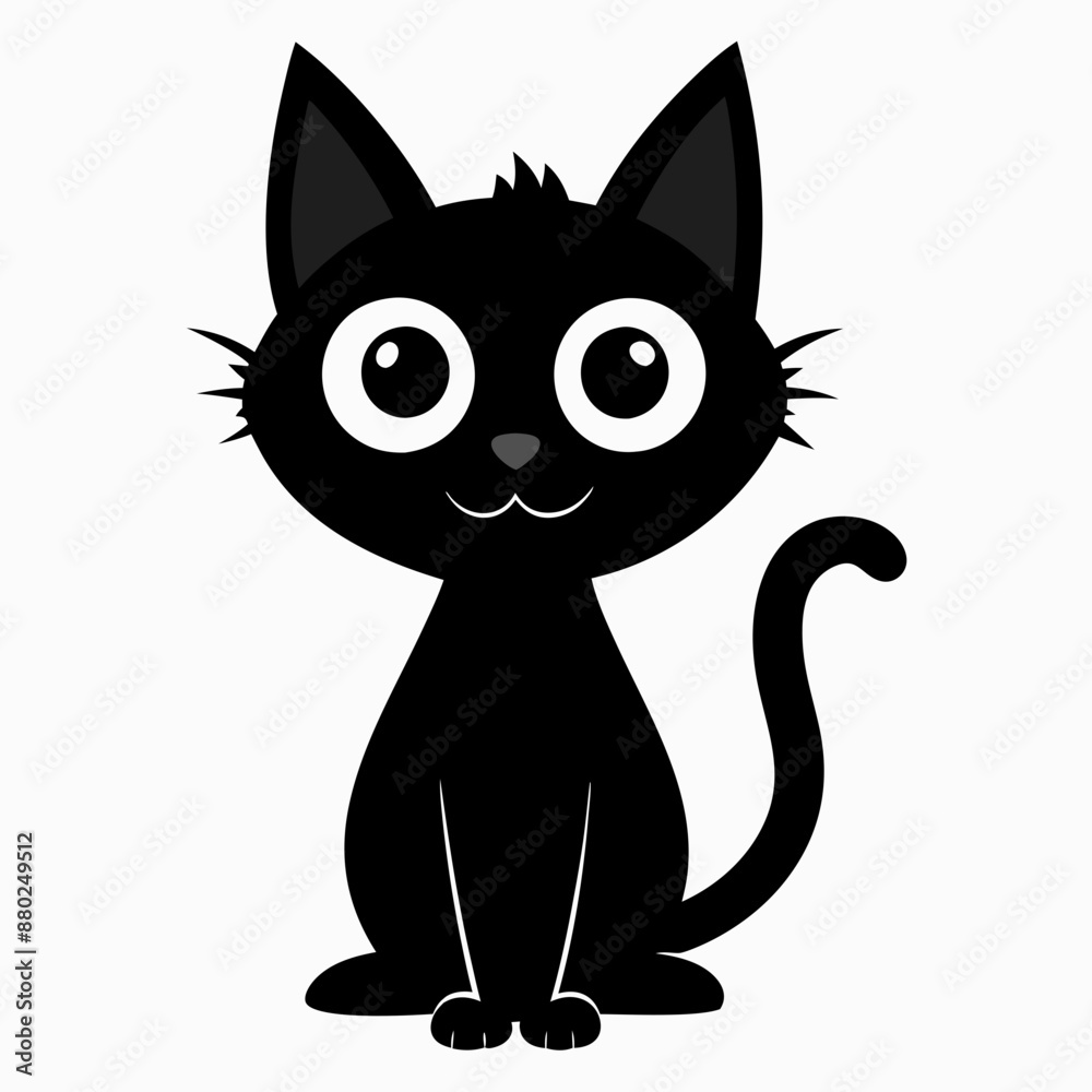 Black cat vector illustration, cat vector art, halloween black cat silhouette, black cat cartoon vector art Black cat vector illustration, cat vector art, halloween black cat silhouette, black cat cartoon vector art