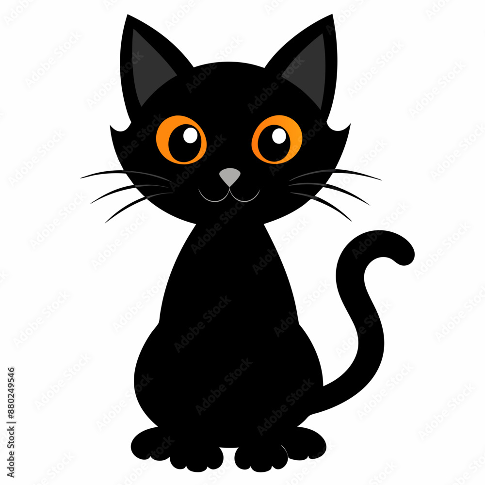 Black cat vector illustration, cat vector art, halloween black cat silhouette, black cat cartoon vector art Black cat vector illustration, cat vector art, halloween black cat silhouette, black cat cartoon vector art