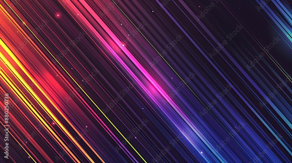 Dark mode template with neon lines, great for night-themed presentations.