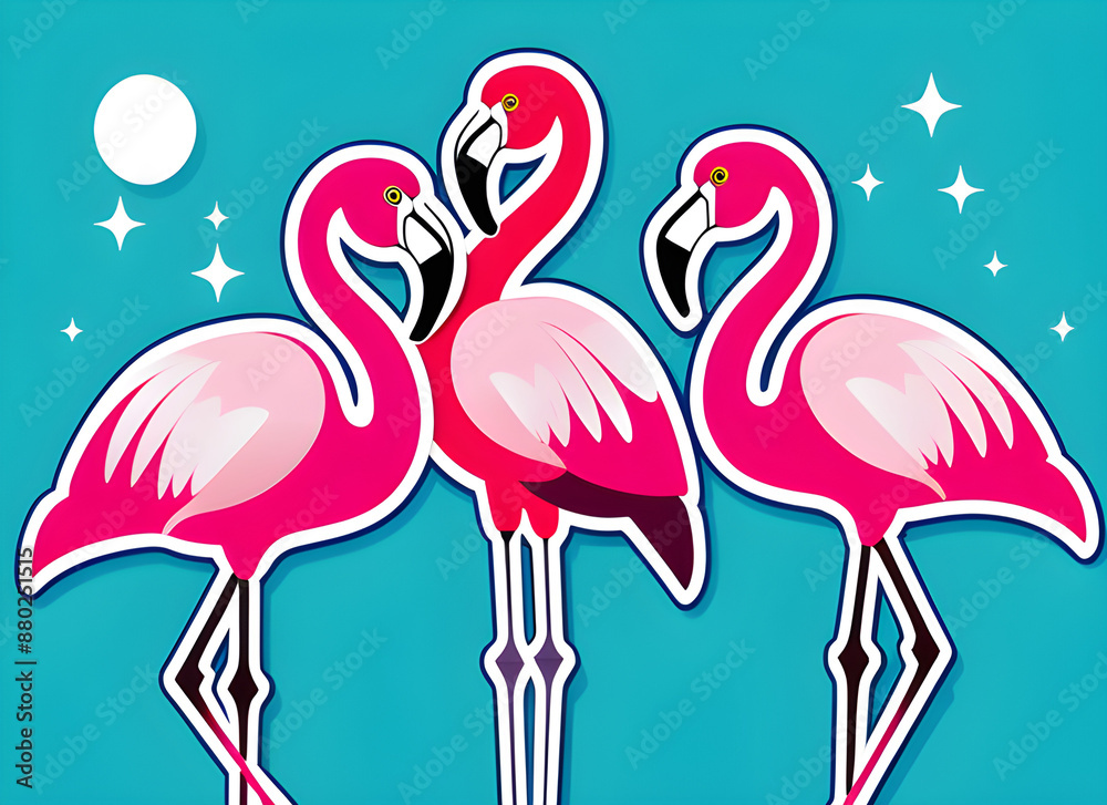 Obraz premium flamingos generative ai
