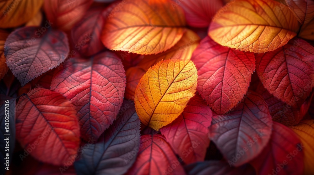Fototapeta premium Colorful Autumn Leaves - Generative AI