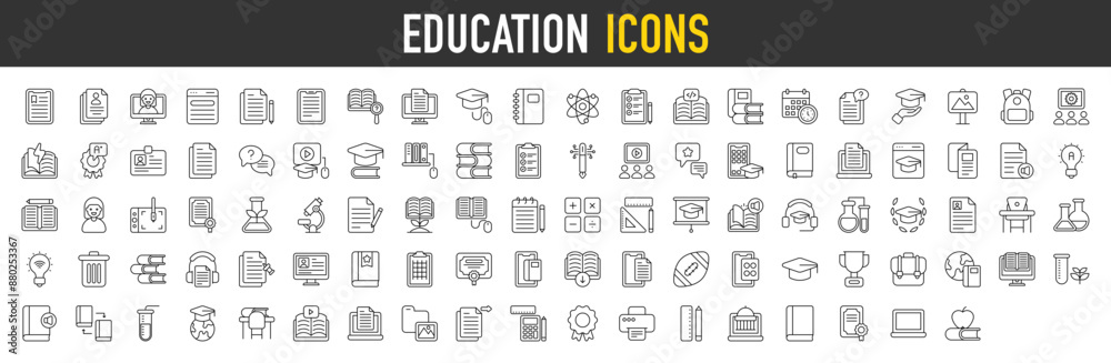 Education icon set with Form, Lesson, Exam, E-book, Question, Checked, Homework, Library, Physics, Light Bulb, Literature, Question and Power vector illustration. Education icon set with Form, Lesson, Exam, E-book, Question, Checked, Homework, Library, Physics, Light Bulb, Literature, Question and Power vector illustration.